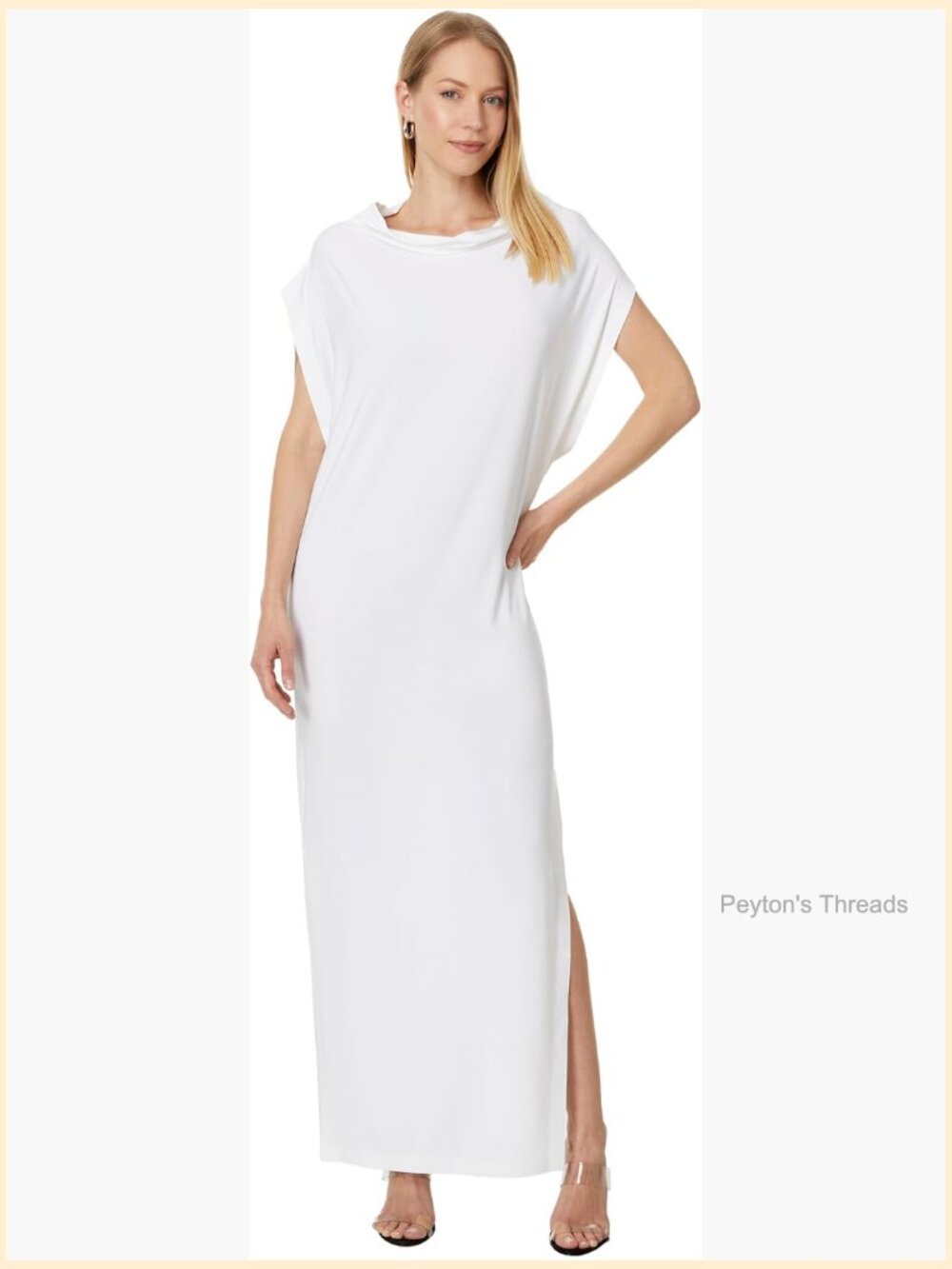 Sleeveless All in One Side Slit Gown with Lace Back - Picture 1 of 3